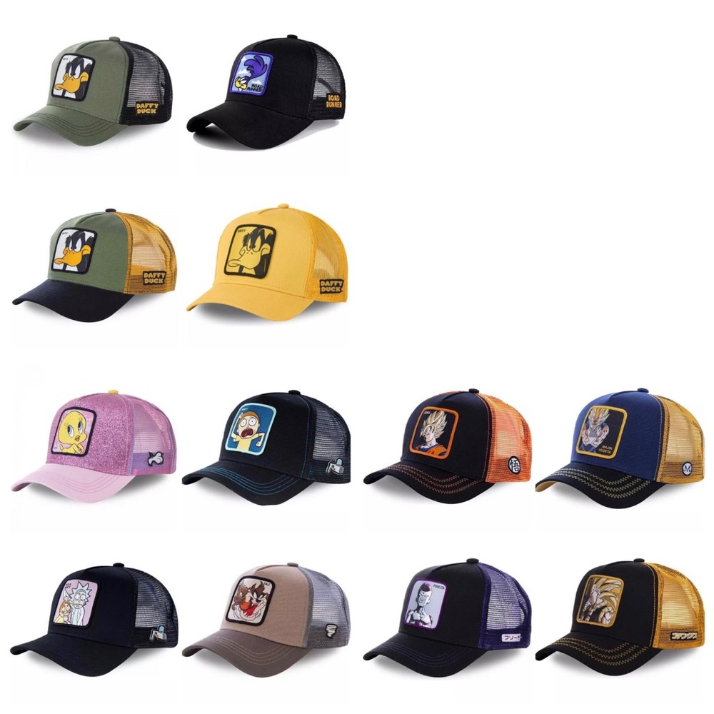 Looney Tunes and Dragon Ball trucker hats